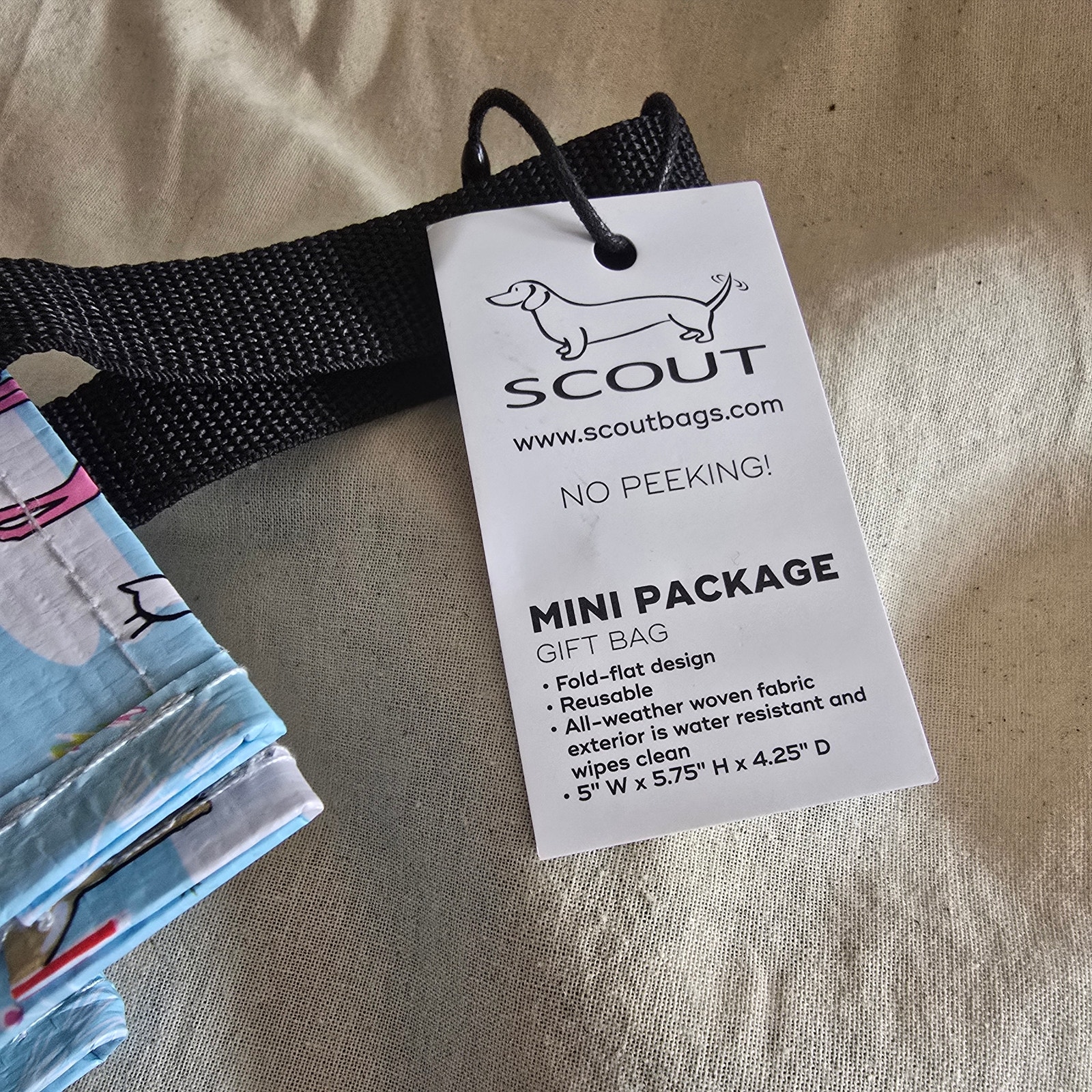 Nwt Scout Mini Package Gift Bag A Doe A Deer Christmas Holiday Blue Green Bag — image 2 of 4